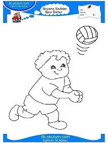Çocuklar İçin Voleybol Boyama Sayfaları 
